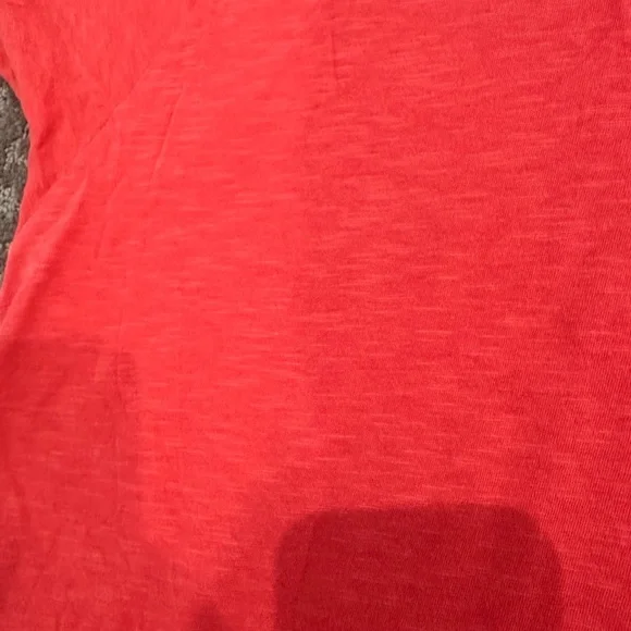 1X Cynthia rowley woman, cotton & modal V-neck short sleeve top. Salmon colored. - Picture 2 of 3